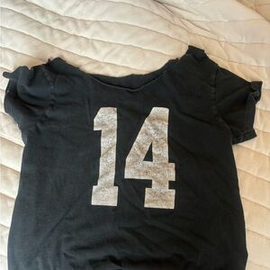 Brandy Melville Black Crop Top with White Number